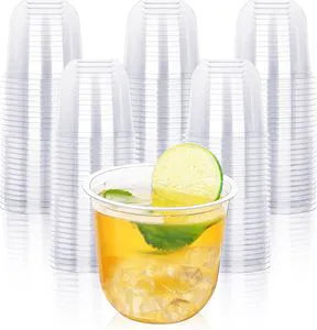 Disposable Stemless Glasses 12oz Crystal Plastic Wine Glasses Clear Classic Cup For Meeting Weddings Birthdays Party Supplies