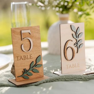 Sage Green Wooden Table Number Cards 1 to 30 Set Wedding Table Numbers for Reception Seating Arrangement Forest Party Decor