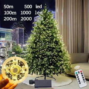 Waterproof EU UK AU US Plug 500 1000 2000 LED 50m 100m 200m Copper Wire Mini Fairy Twenkle String Lights With Remote
