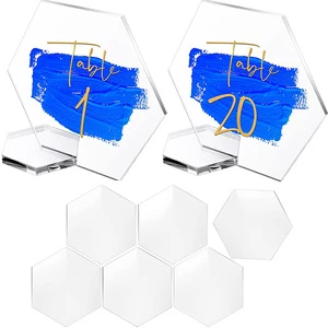 Acrylic Table Brand Desktop Display Wedding Guest Name Seat Cards with Table Numbers Hexagon Model for Party Events