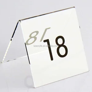Frosted Acrylic Table Tent Number Card Stand Table Number Sign