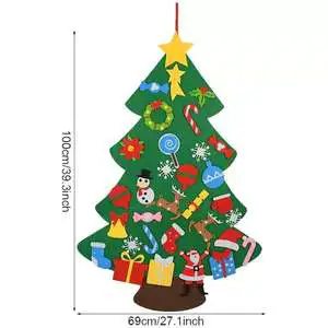 Hanging Felt Christmas Tree Standing Base Customizable Size Collapsible-Eco-Friendly Flame Resistant Polyester Indoor HEB Made