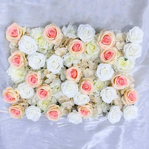 Romantic Wedding Simulation Plastic Silk Rose Background Wall High Quality Realistic Flower Decoration for Hotel Studio