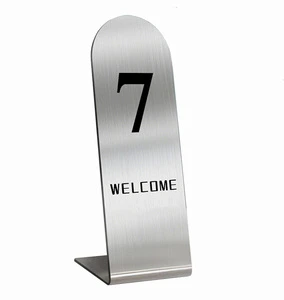 Custom Stainless Steel Table Numbers for Restaurant Reception Stands Place Cards & Table Number Sign