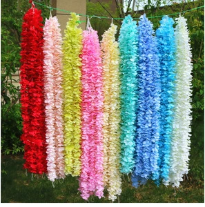 Wedding Decoration Artificial Silk Orchid Garland Wholesale Floral Ribbon Wedding Venue Decor China