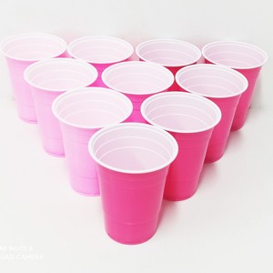 Party Supplies Pink Plastic Cups Disposable Cup Pink Beer Pong Cups for Beer Pong Games, Drinking, Party Decorations