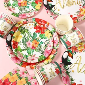 Hawaii Disposable Party Tableware & Decorations Birthday Plate Sets & Decorations Party Favors