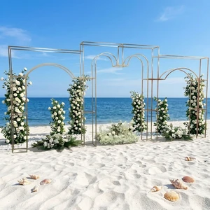 New Arrival Gold Metal Backdrop Arch Frame Stand for Wedding Decoration