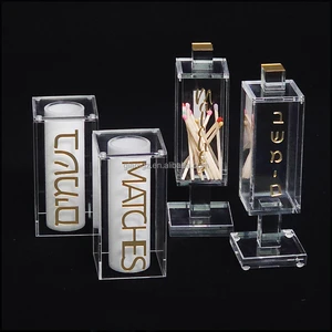 Judaica Gift Products Chanukah Acrylic Match Box Items Lucite Jewish Besamim Holder
