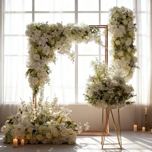 GNW Silk Flower Wedding Arches Artificial Floral Backdrop Stand Customized Color Size Durable Eco-Friendly Indoor/Outdoor