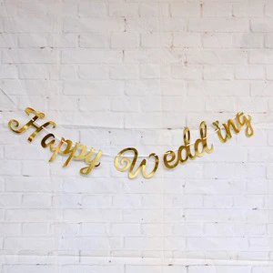 Happy Wedding Decoration Banner Paper Flag String Garlands