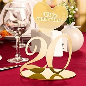 Birthday cake Decorators acrylic Number cake stand table number plate