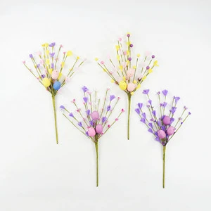 New Easter Decoration Easter Egg Berry Branches Holiday Decoration Bouquet Easter Wreath Egg Cuttings for Party Gatherings