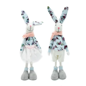 Handmade Easter Crafts Ideas Fabric Rabbit Home Decoration Bunny Ornament with Floral