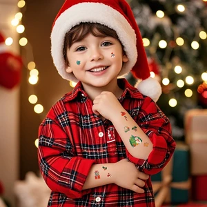 Vinmay All New Waterproof Children's Temporary Tattoos for Christmas Durable 1 Week Fun New Designs for Body Face Application