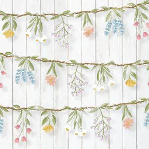 DAMAI Dreamy Garden Wildflower Vine Bunting PVC Banner Decor for Wedding Picnic Birthday Parties Indoor Use