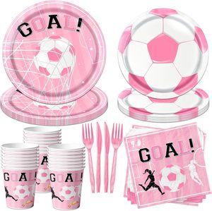 Custom Cutlery Sets Disposable Children's Birthday Ornaments Napkins Paper Cups Plates Straw Kits Soccer Parties Games Events