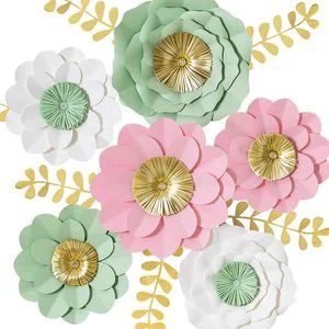 Wedding Wall Decoration 3D Design Folding Colorful KD DIY Paper Flower