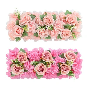 Artificial Rose Garland with Long Row Design Customizable Minimalist Arrangement for Wedding Decorations