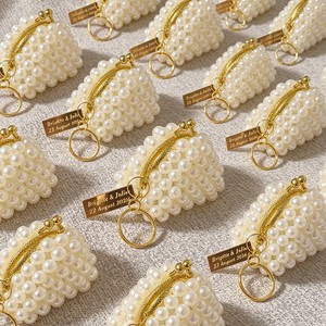 Luxury Personalized Wedding Favors Guests Custom Party Favors Bridal Shower Mini Pearl Bag Wedding Favors Gifts Guest Bulk ABS