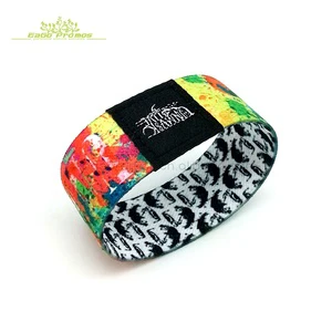 2026 China Custom Elastic Fabric Polyester Woven Bracelet Event Wristband for Party With Logo