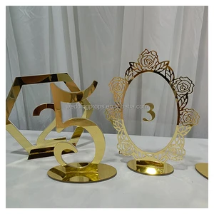 Acrylic Table Numbers Elegant Mirror Gold Table Numbers Seat Cards for Wedding Party Birthday Event