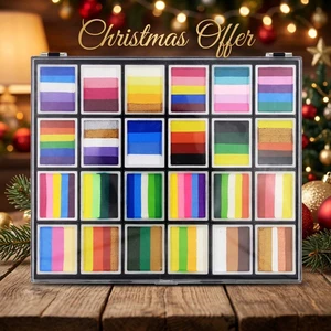 2026 World Football Cup National Flag Water Activated Professional Split Cake Palette Brushes Stencils Cream Body Face Paint Kit