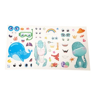 Custom Stickers Make a Face Sheet Decorative Cartoon Sticker Sheets for Kids