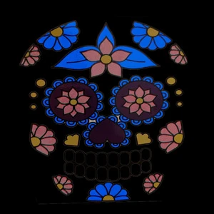 Hstyle Halloween Luminous Face Tattoo Stickers Day of the Dead Makeup Tattoo Stickers DIY Self Adhesive Masquerade Face Decals