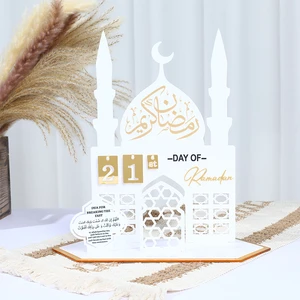 Hot Selling High-quality 30-Day Acrylic Advent Calendar Muslim Islamic Festival Ramadan Decorations Eid Mabarak Supplies
