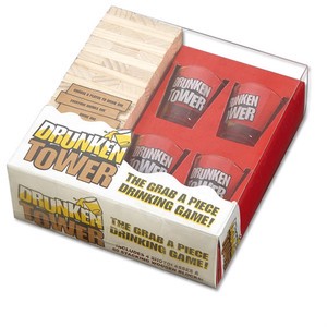Drunken Tower Drinking Party Game Building Tower Wooden Block Drinking Game Set