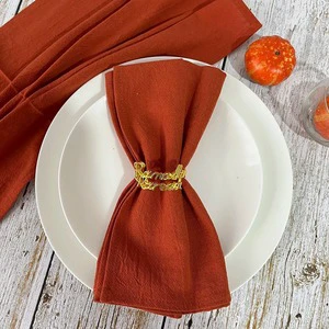 Cotton Wedding Square Napkin Plain Dyed Crocheted Machine Washable Reusable Eco Friendly For Reception Table Decoration