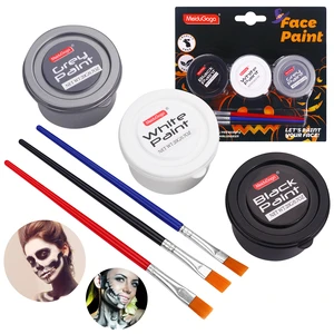 MeiduGaga Halloween 3 Colors Face and Body Paint Diy Custom Party Non-toxic Washable Non-toxic
