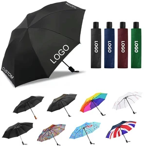 Promotional Automatic Open Waterproof Parapluies Customized Colors Windproof Foldable Travel Three Folding Umbrella With Logo