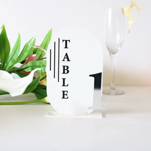 Gaojian Custom Arch Acrylic Wedding Table Seat Card Table Number Sign Place Cards for Hotel Restaurant Digital Meal Card
