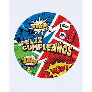 Party Love Pinata Superhero Birthday Novelty Non-Toxic 4-Color Printed Paper 43x43cm 12-Piece Bag Party Supplies