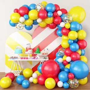 102pcs Birthday Theme Circus Balloons Garland Arch Kits for Party Decoration Baby Shower Backdrop Decor Balloons Photo Prop