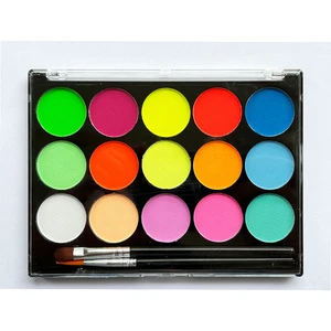 15 Colors Face Painting Makeup Kit With Professional Artist Brushes for Halloween Cosplay Party