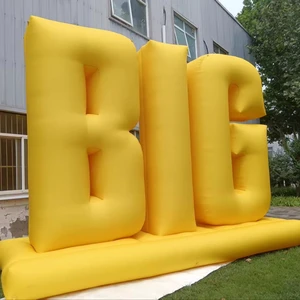 Custom Giant Yellow Inflatable Letters For Outdoor Advertising Giant LED-Lit Decorations