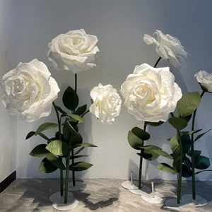 EG-VK040 Wedding Ceremony Stage Wall Backdrop Decoration Road Lead White Window Display Giant Large Artificial Paper Flower