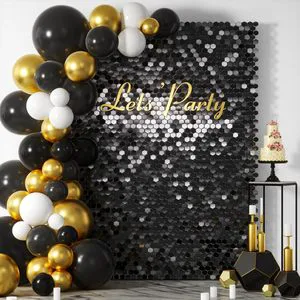 KLS Factory Decoration Square Birthday Party Decorations Sequin Backdrop Shimmer Wall Panel Wedding Event Festival Decoration