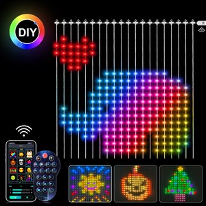 Curtain LED String Light RGB Dream Color Text Programmable Smart for IP65 Window Fairy Lights for Landscape Christmas