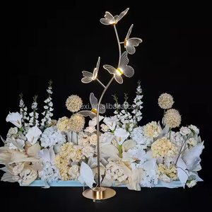Luxurious LED Butterfly Lights Metal Acrylic Floor Aisle Scene Layout for Wedding Stage Event Atmosphere Decorations AC Power