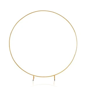 Background Structure Iron Circle Wedding Gold White Floral Garland Holder Round Metal Arch Balloon Stand for Party Decorations