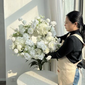 DKB Wedding Table Decoration Rose Purple Artificial Flower Ball Wedding Centerpieces Flower for Wedding Home Hotel Villa Party