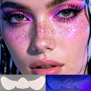 In Stock Wholesale Fluorescent Freckle Stickers Party Night Face Decor Neon Spot Makeup Stickers Stage Makeup DIY Sparkle Decals