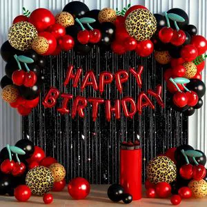 Wholesale Disposable Birthday Balloon Garland Kit Red Black Gold Latex Balloon Set Tinsel Party Backdrop Decoration