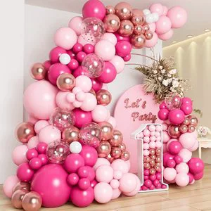 Mother's Day Valentine's Day Pink Theme Birthday Party Balloon Set Scene Decoration