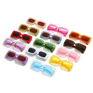 Candy Colors Decoration Vintage Women Outdoor Activity Sunglasses Wholesale Men Small Square PC Frame Sunglasses
