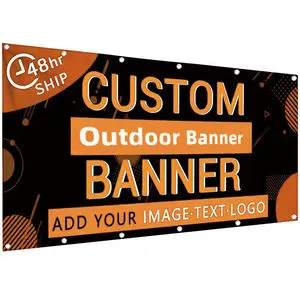 Custom Printing On Vinyl Solid Banner Full Color Printed Banner Vinyl Sign Advertising Banner With Grommets